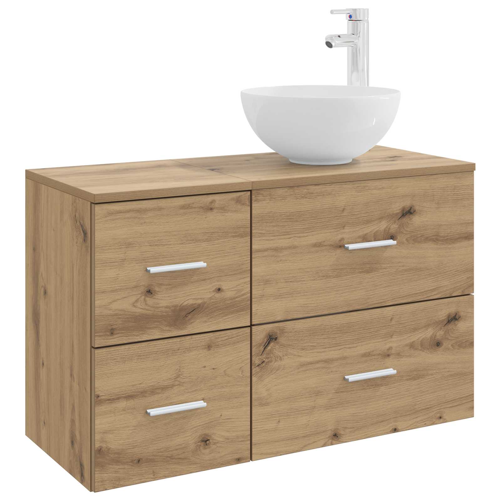 Badkamermeubelset 2 st Artisanaal eiken Bewerkt hout is nu te koop bij PeponiXL, paradijselijk wonen!