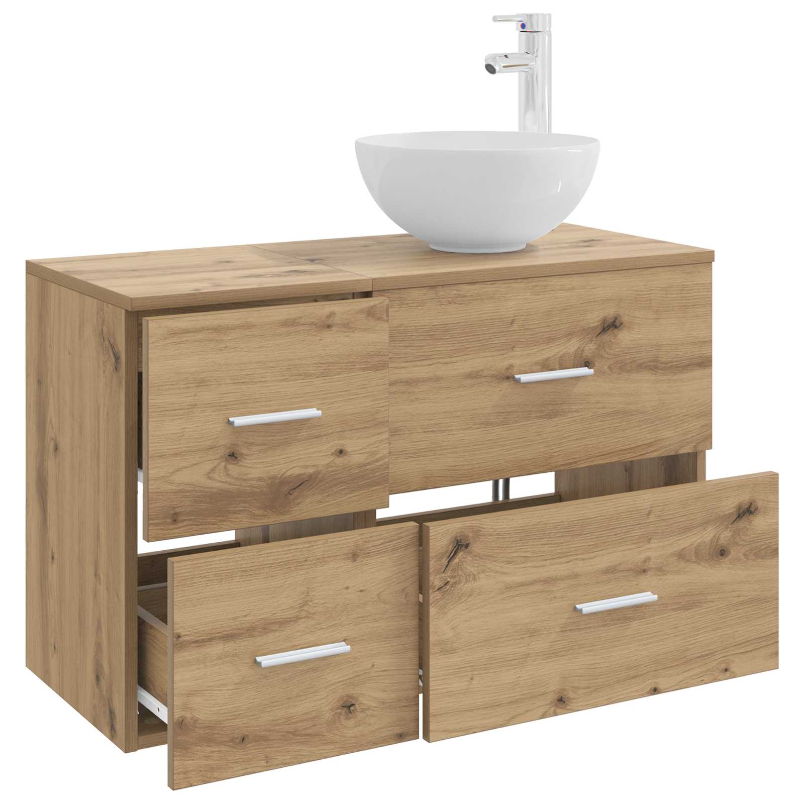 Badkamermeubelset 2 st Artisanaal eiken Bewerkt hout is nu te koop bij PeponiXL, paradijselijk wonen!