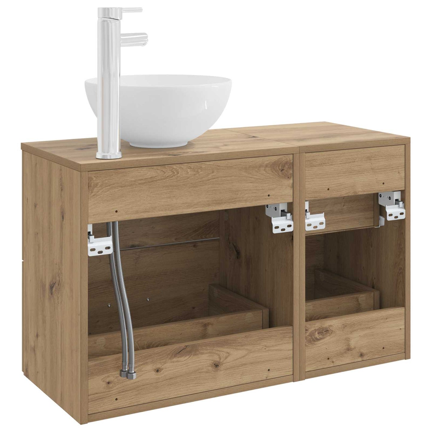 Badkamermeubelset 2 st Artisanaal eiken Bewerkt hout is nu te koop bij PeponiXL, paradijselijk wonen!