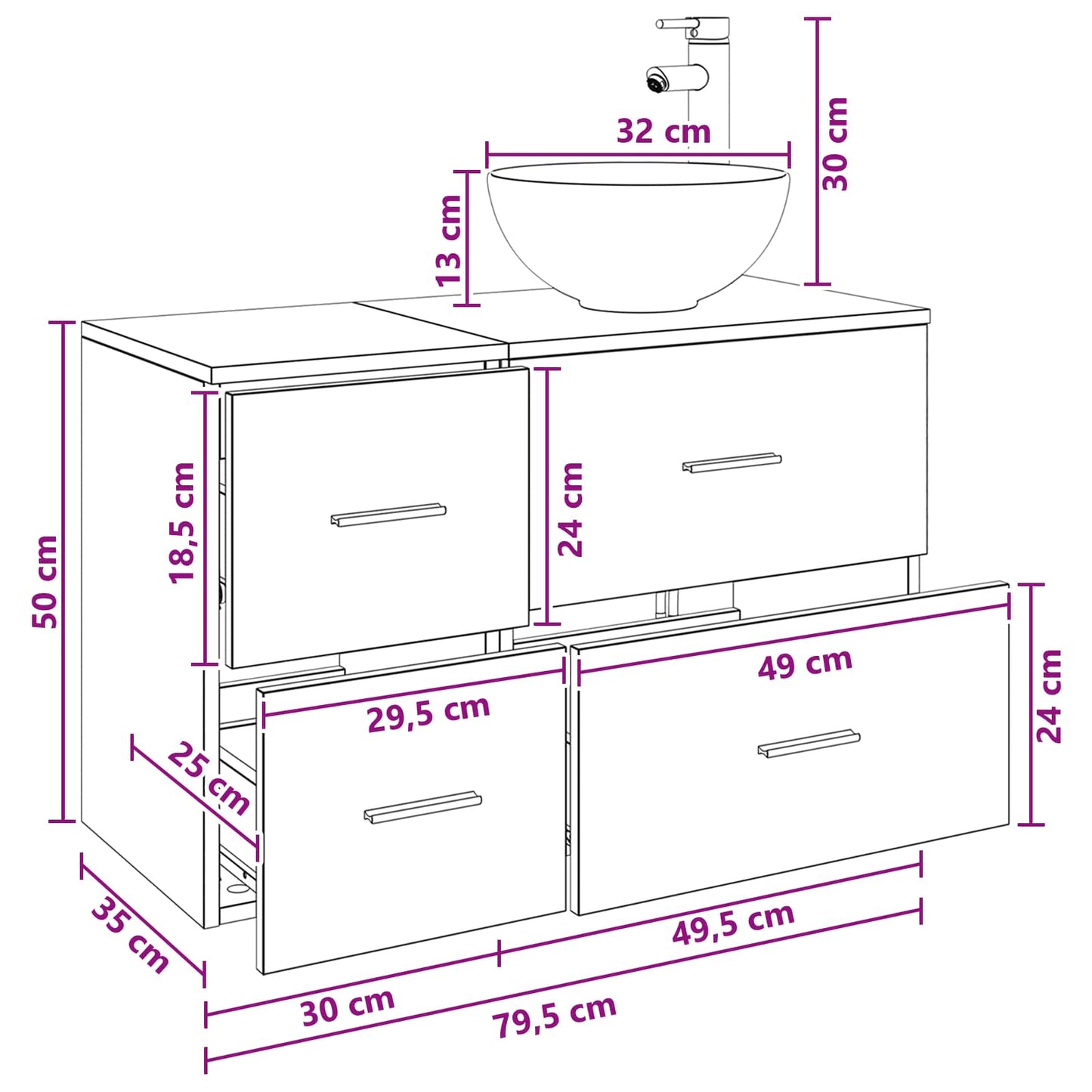 Badkamermeubelset 2 st Artisanaal eiken Bewerkt hout is nu te koop bij PeponiXL, paradijselijk wonen!