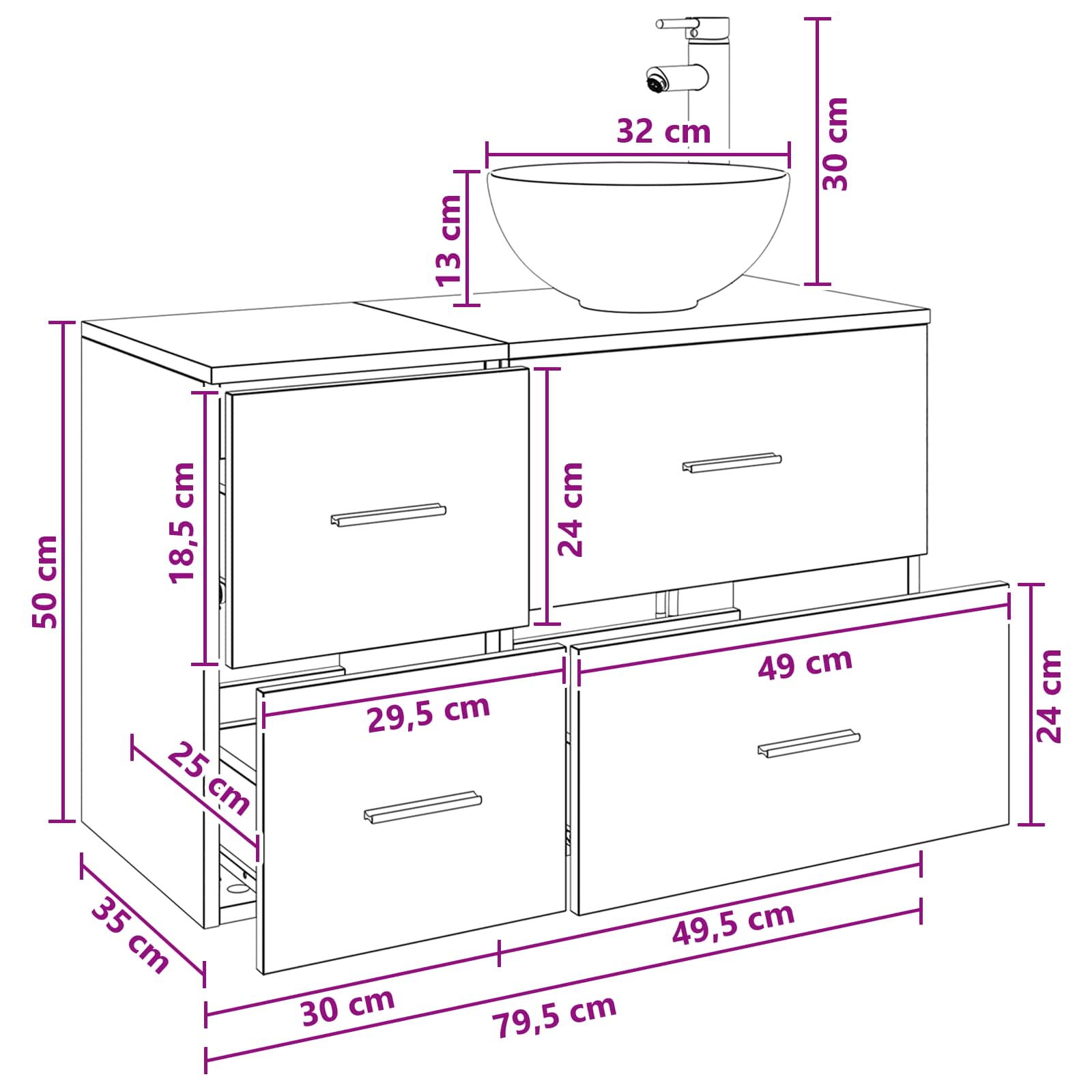 Badkamermeubelset 2 st Artisanaal eiken Bewerkt hout is nu te koop bij PeponiXL, paradijselijk wonen!