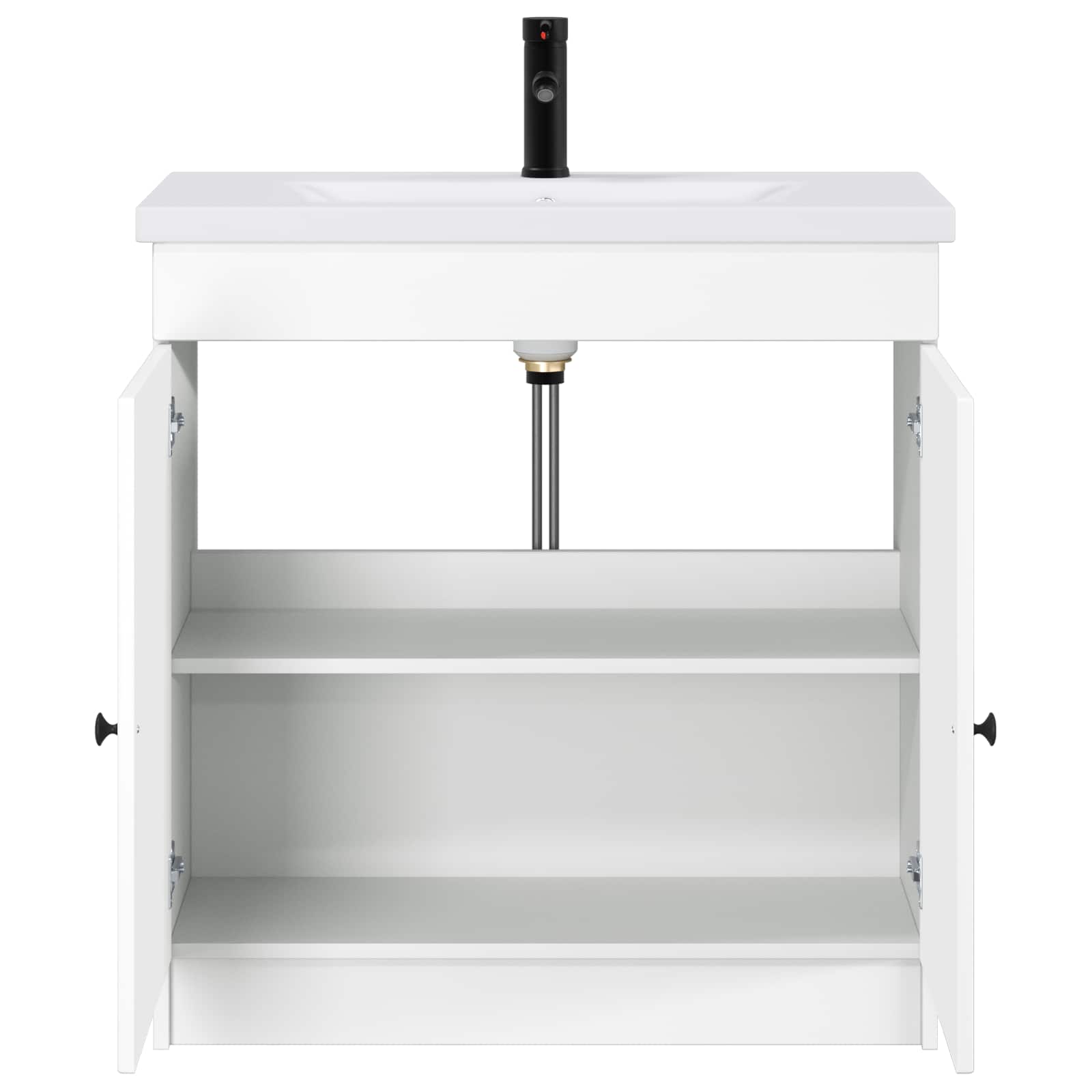 Badkamermeubelset Wit 56 x 37,5 x 81 cm Bewerkt hout is nu te koop bij PeponiXL, paradijselijk wonen!