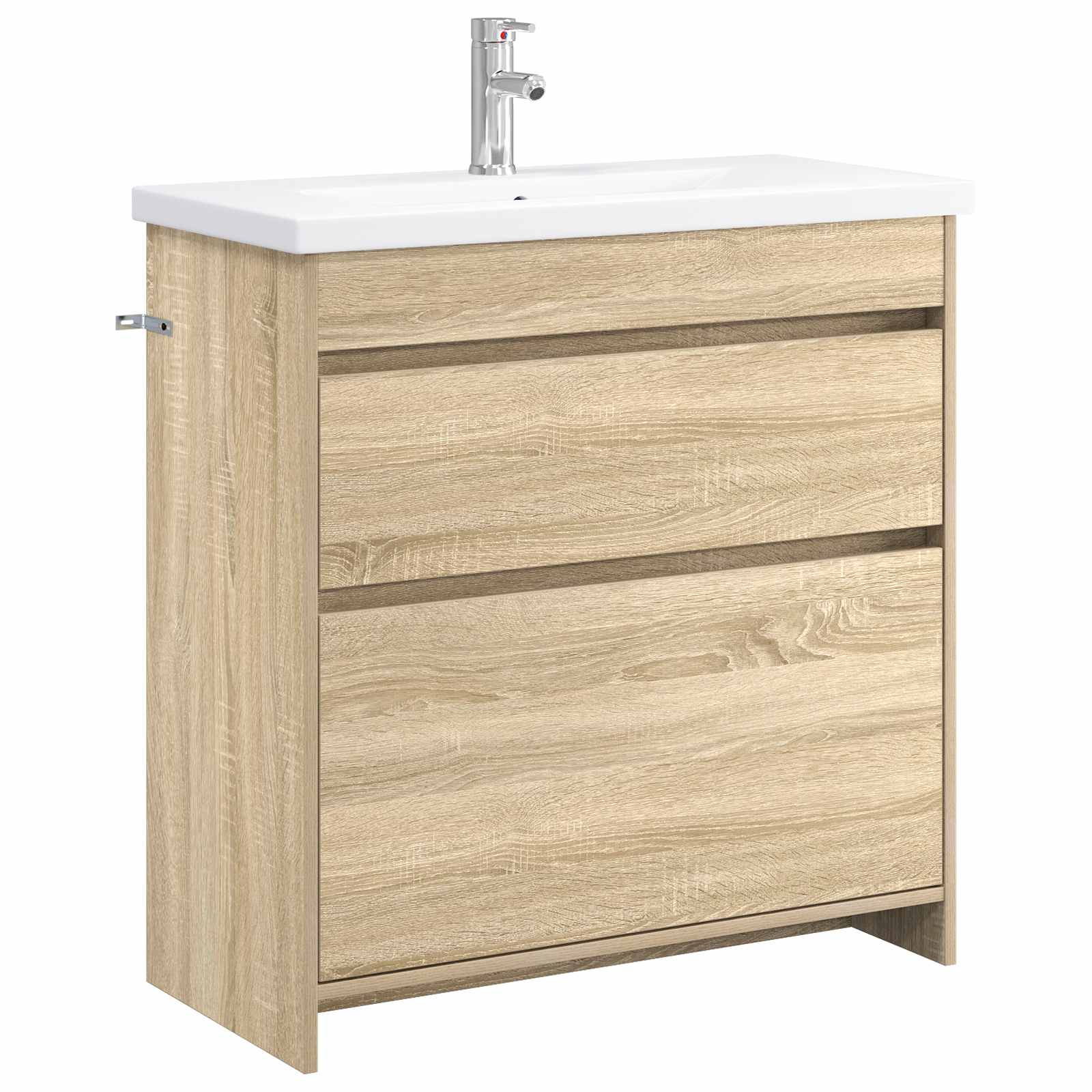 Badkamermeubelset Sonoma Eiken 81 x 40 x 84,5 cm Bewerkt hout is nu te koop bij PeponiXL, paradijselijk wonen!