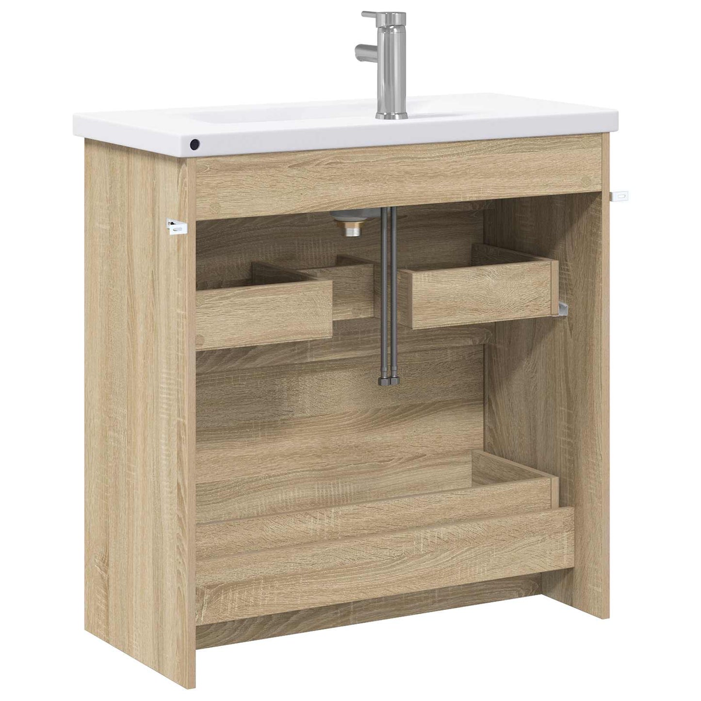Badkamermeubelset Sonoma Eiken 81 x 40 x 84,5 cm Bewerkt hout is nu te koop bij PeponiXL, paradijselijk wonen!