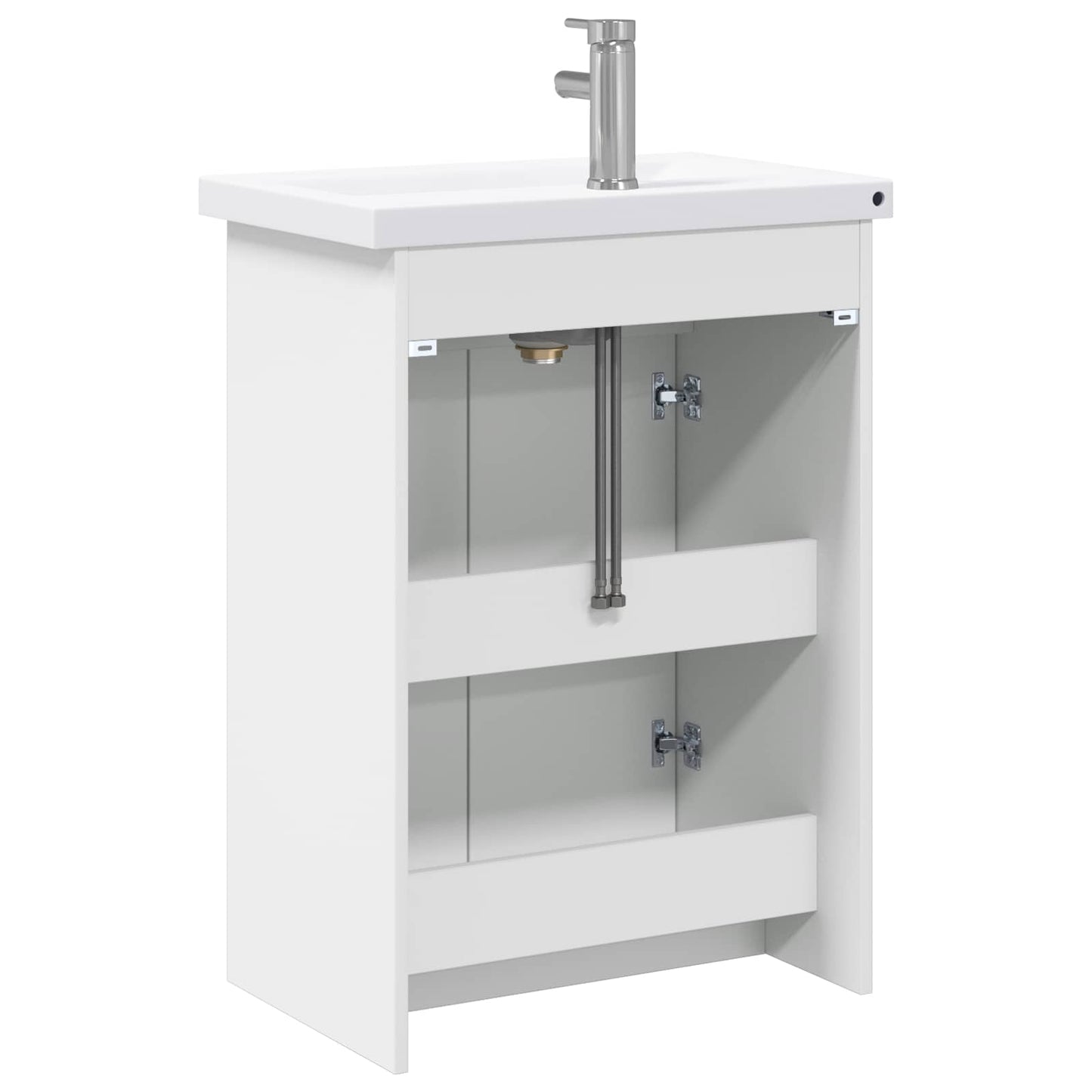 Badkamermeubelset Wit 61 x 40 x 84,5 cm Bewerkt hout is nu te koop bij PeponiXL, paradijselijk wonen!