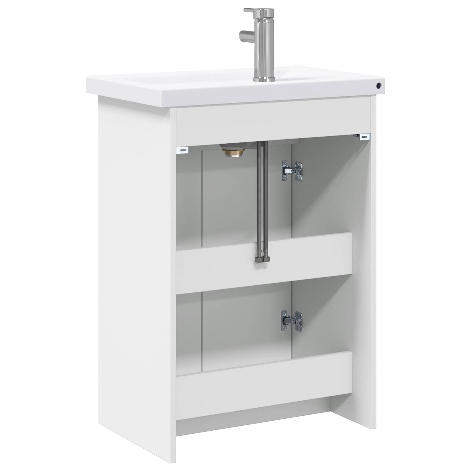 Badkamermeubelset Wit 61 x 40 x 84,5 cm Bewerkt hout is nu te koop bij PeponiXL, paradijselijk wonen!