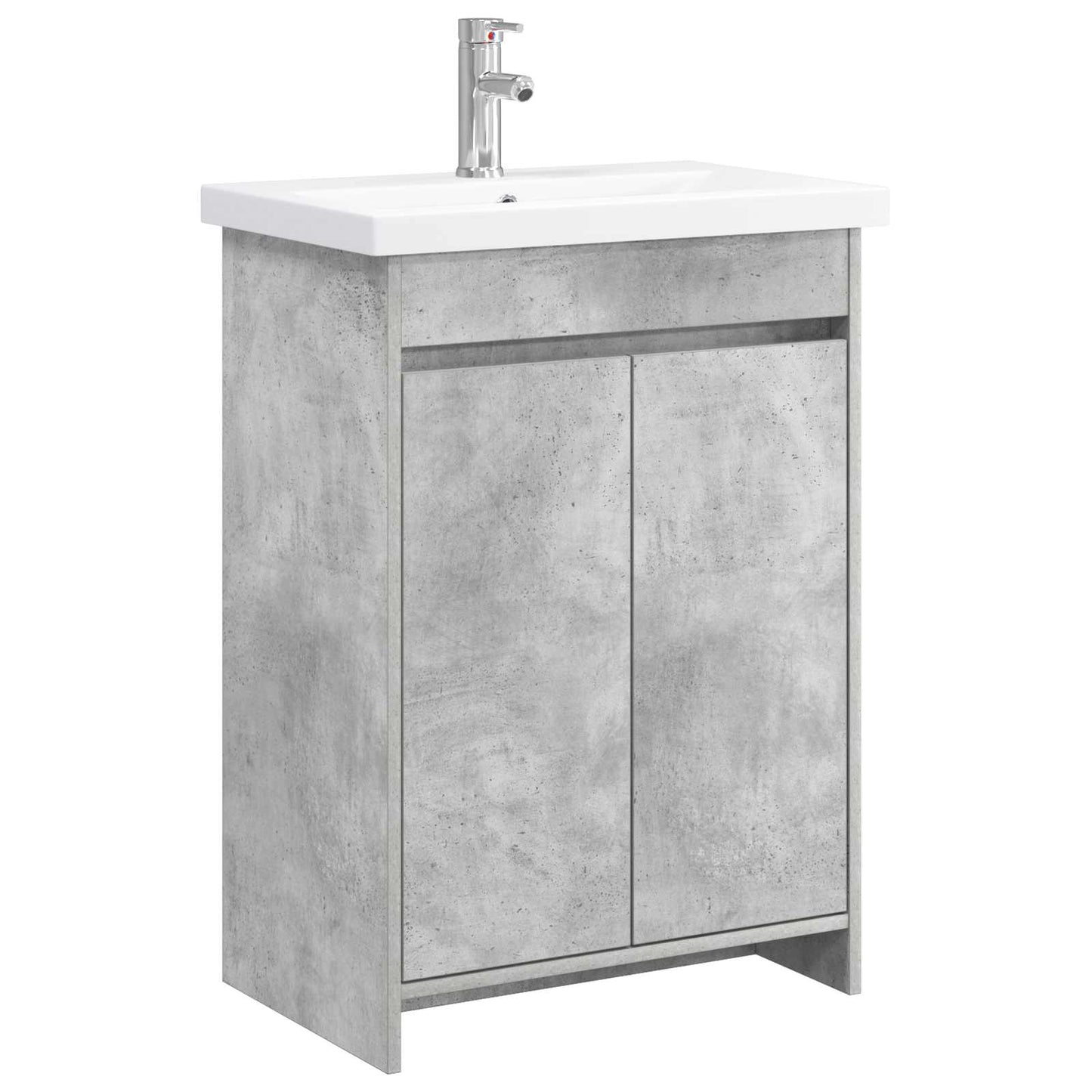 Badkamermeubelset Betongrijs 61 x 40 x 84,5 cm Bewerkt hout is nu te koop bij PeponiXL, paradijselijk wonen!