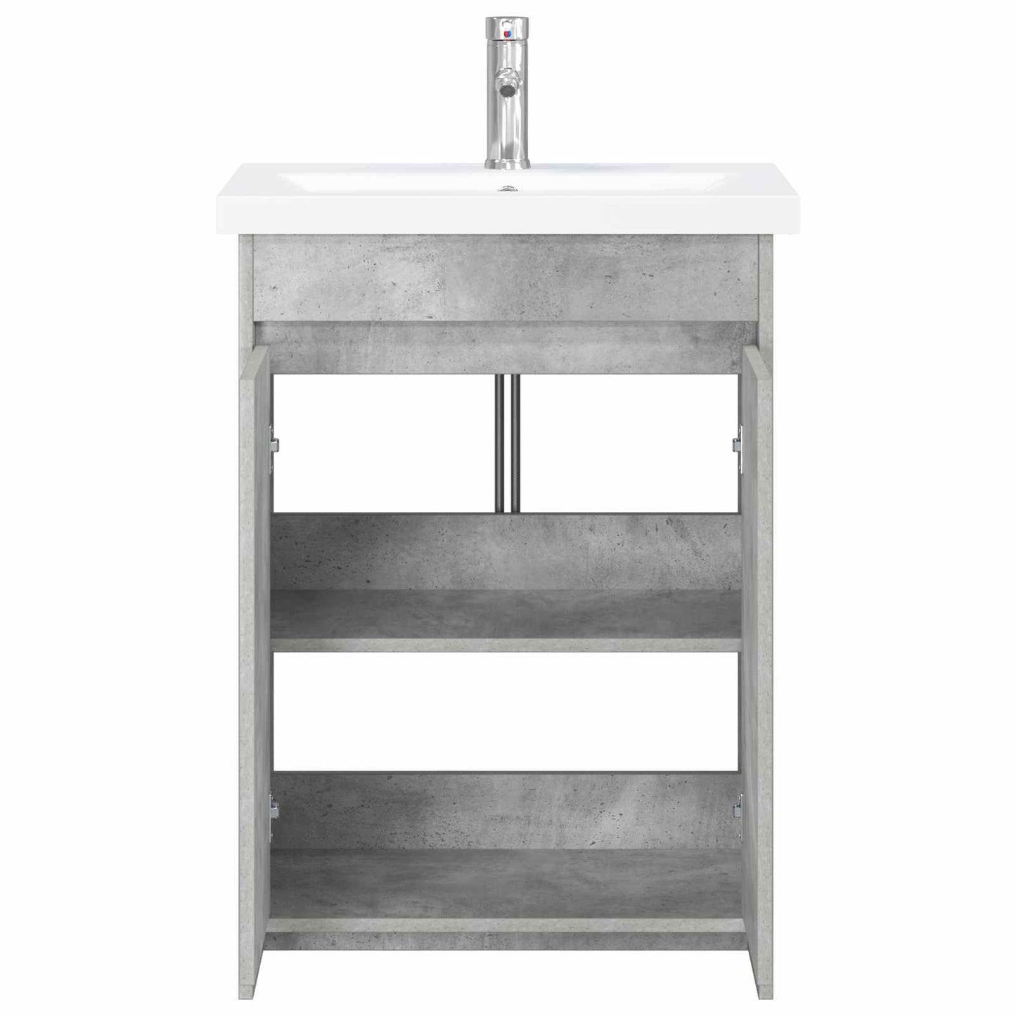 Badkamermeubelset Betongrijs 61 x 40 x 84,5 cm Bewerkt hout is nu te koop bij PeponiXL, paradijselijk wonen!