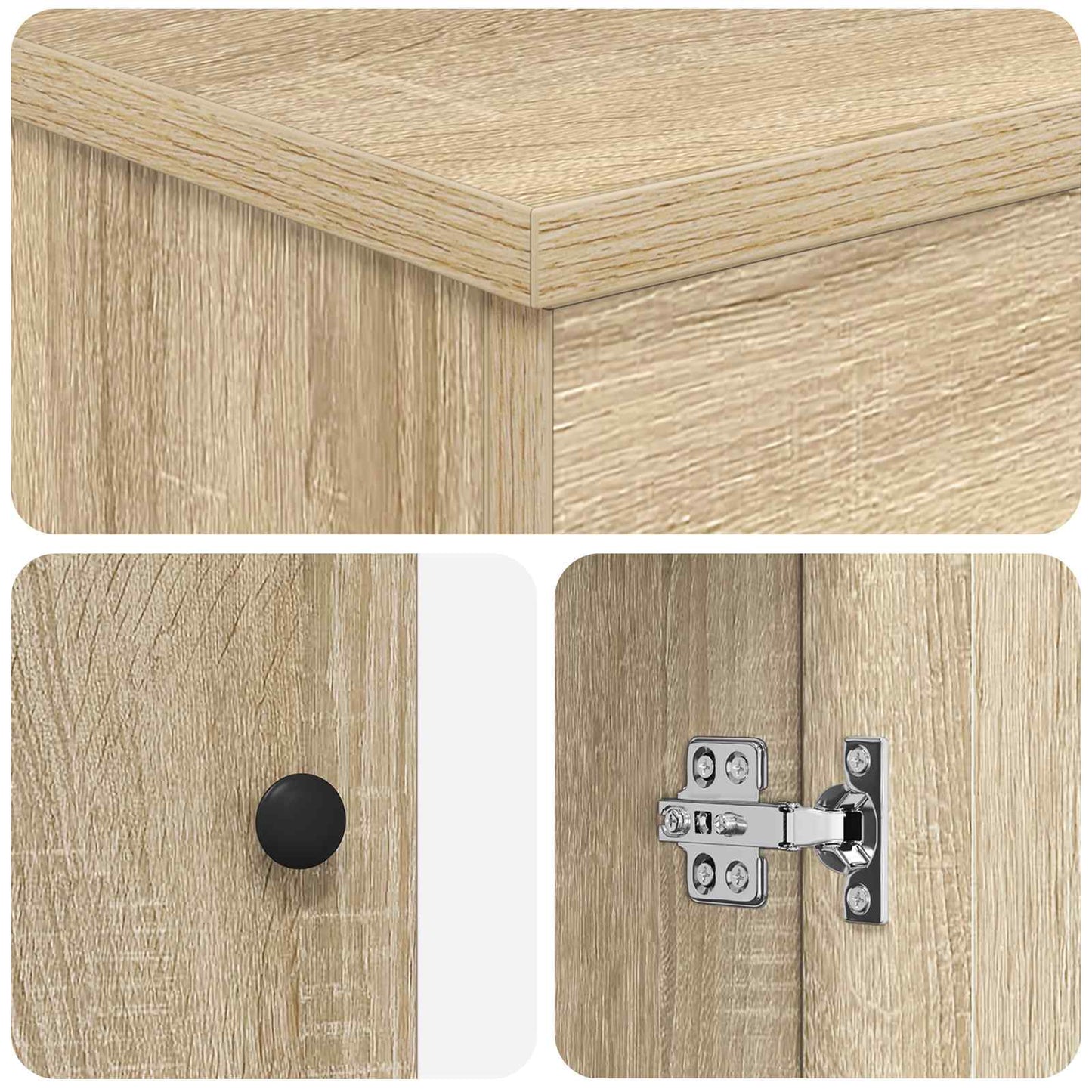 Badkamermeubelset Sonoma Eiken 61 x 40 x 84,5 cm Bewerkt hout is nu te koop bij PeponiXL, paradijselijk wonen!