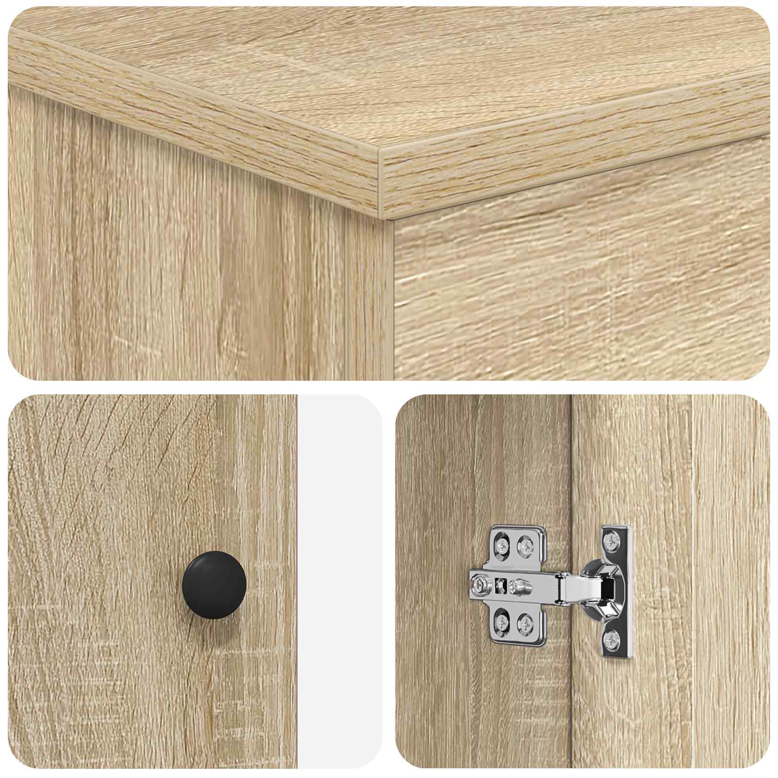 Badkamermeubelset Sonoma Eiken 61 x 40 x 84,5 cm Bewerkt hout is nu te koop bij PeponiXL, paradijselijk wonen!