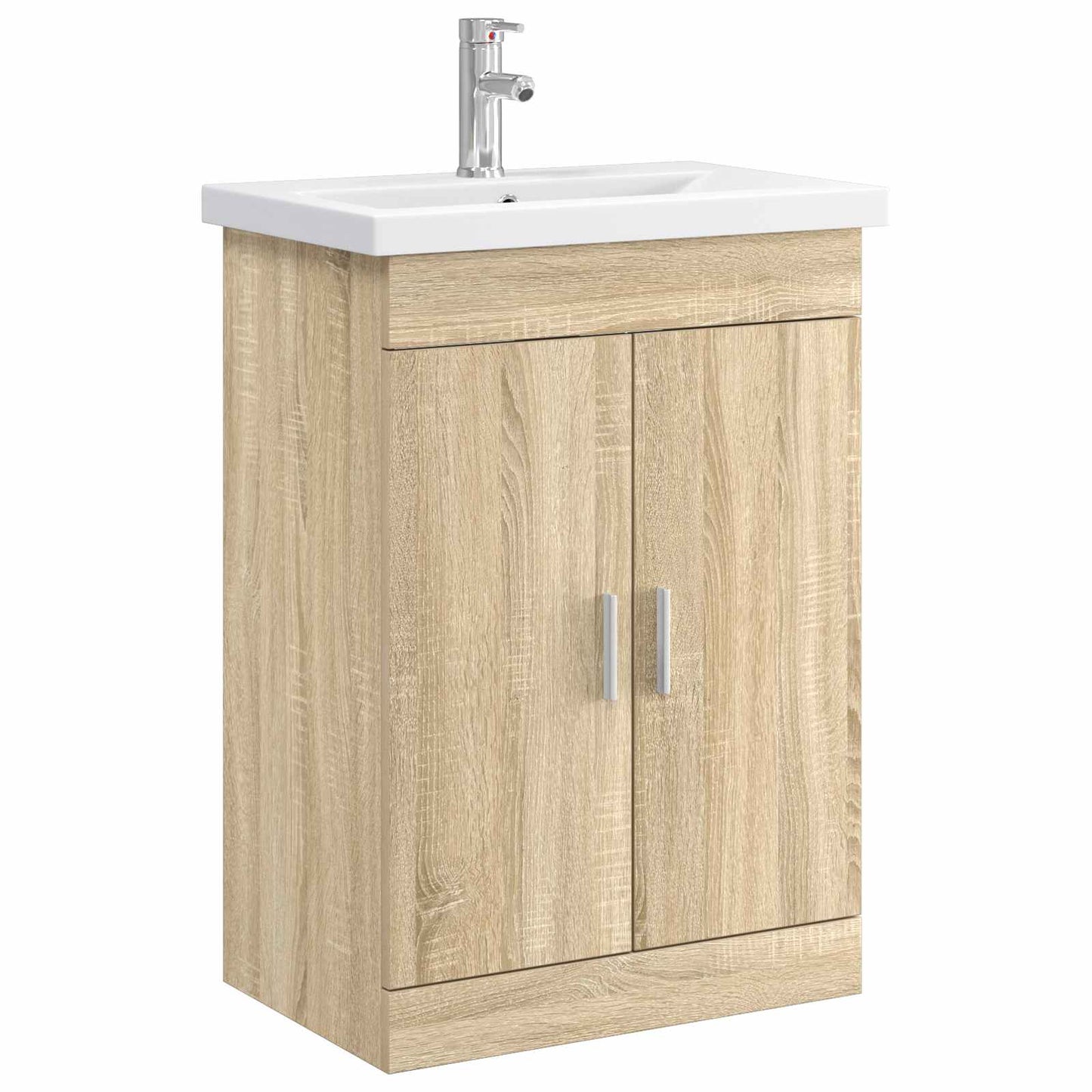 Badkamermeubelset Sonoma Eiken 61 x 40 x 84,5 cm Bewerkt hout is nu te koop bij PeponiXL, paradijselijk wonen!