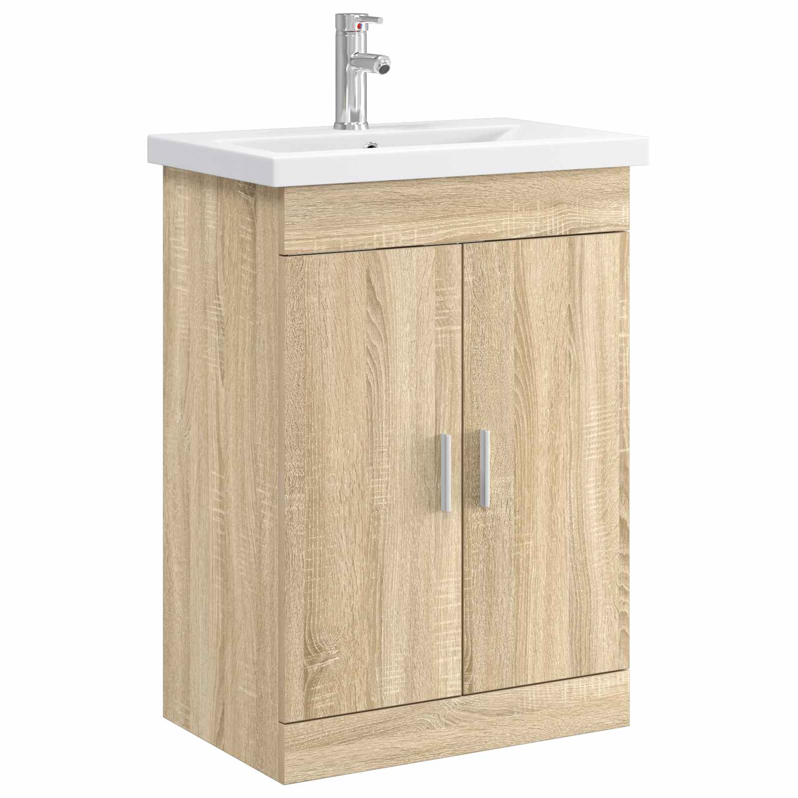 Badkamermeubelset Sonoma Eiken 61 x 40 x 84,5 cm Bewerkt hout is nu te koop bij PeponiXL, paradijselijk wonen!