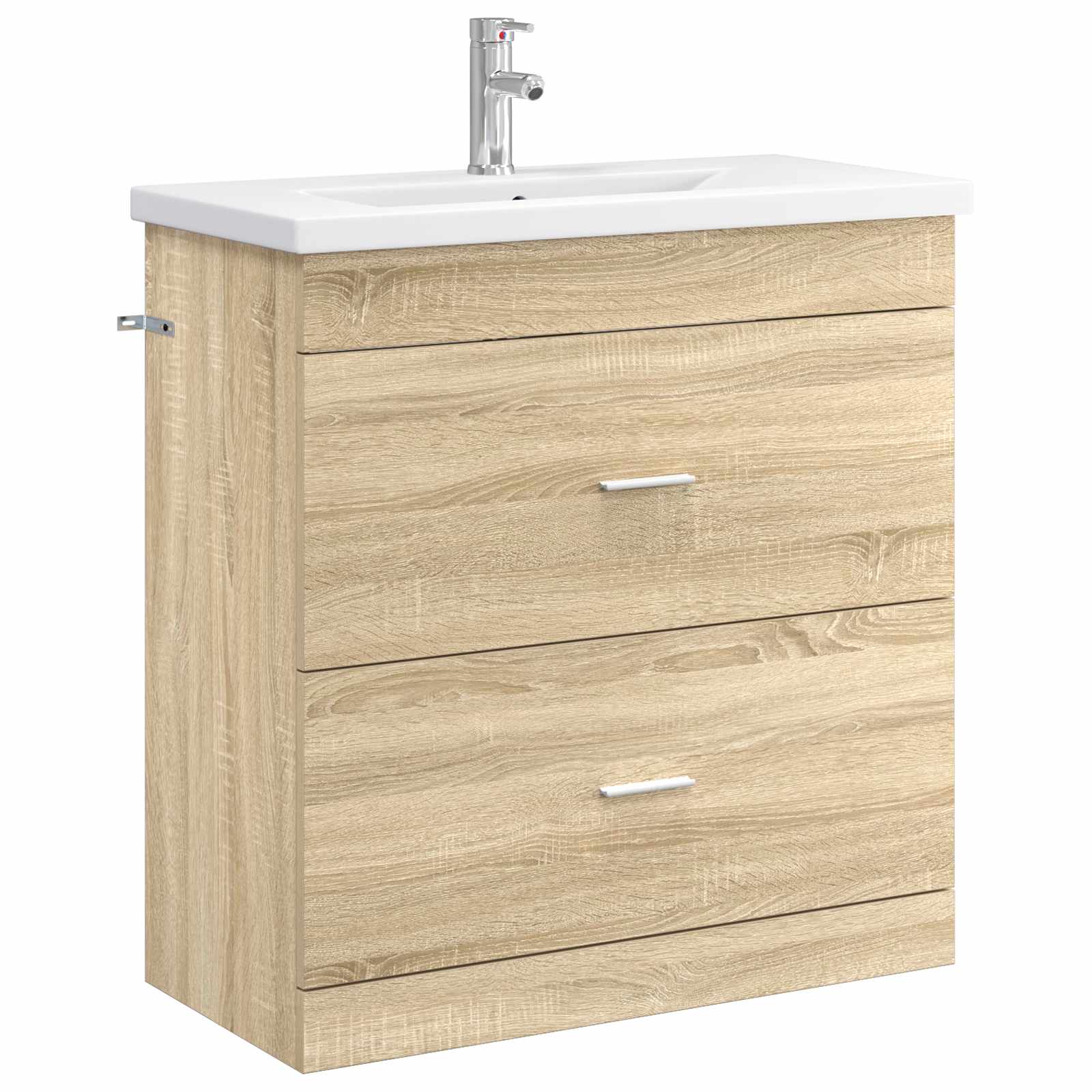 Badkamermeubelset Sonoma Eiken 81 x 40 x 84,5 cm Bewerkt hout is nu te koop bij PeponiXL, paradijselijk wonen!