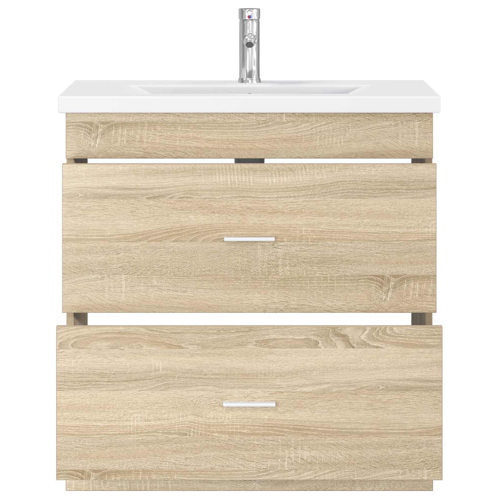 Badkamermeubelset Sonoma Eiken 81 x 40 x 84,5 cm Bewerkt hout is nu te koop bij PeponiXL, paradijselijk wonen!