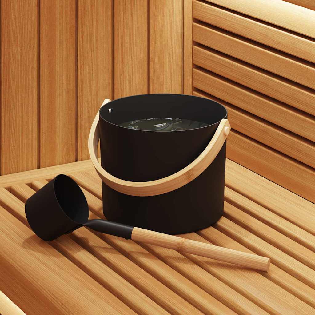 Sauna Accessoire Set 2 pcs Zwart is nu te koop bij PeponiXL, paradijselijk wonen!