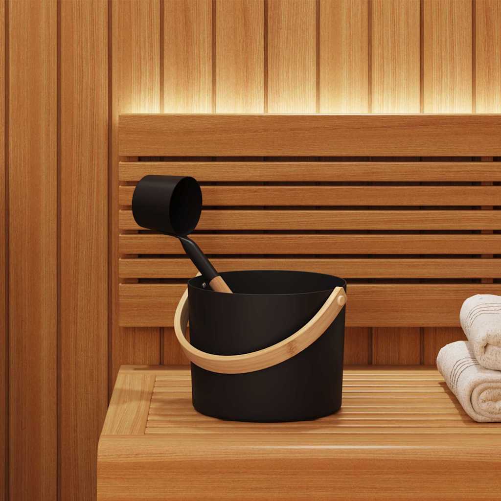 Sauna Accessoire Set 2 pcs Zwart is nu te koop bij PeponiXL, paradijselijk wonen!