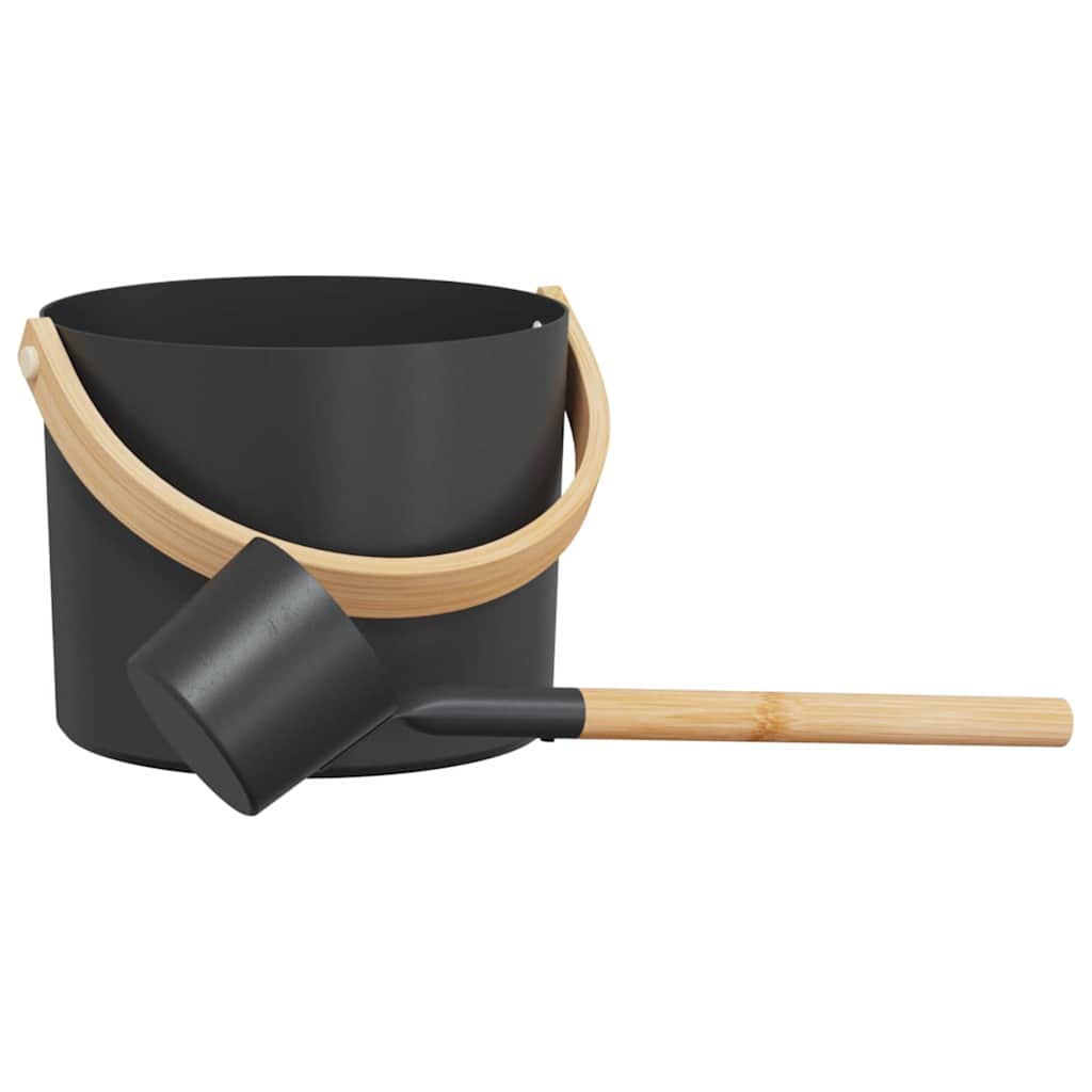 Sauna Accessoire Set 2 pcs Zwart is nu te koop bij PeponiXL, paradijselijk wonen!