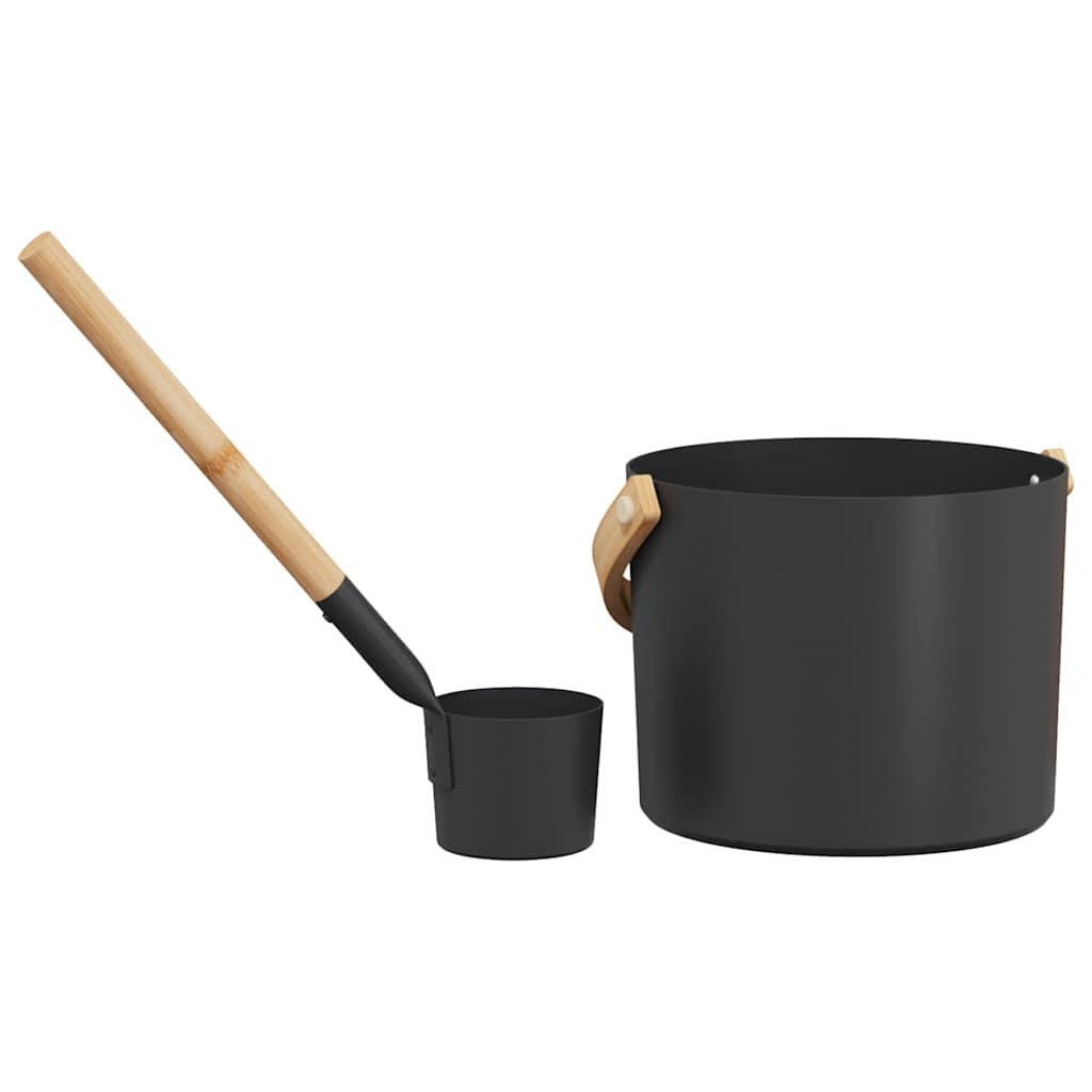 Sauna Accessoire Set 2 pcs Zwart is nu te koop bij PeponiXL, paradijselijk wonen!