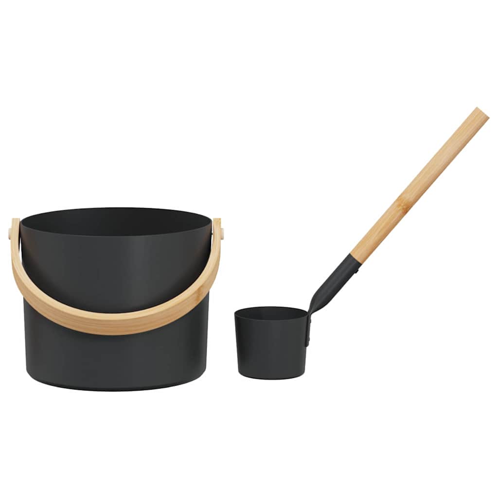 Sauna Accessoire Set 2 pcs Zwart is nu te koop bij PeponiXL, paradijselijk wonen!