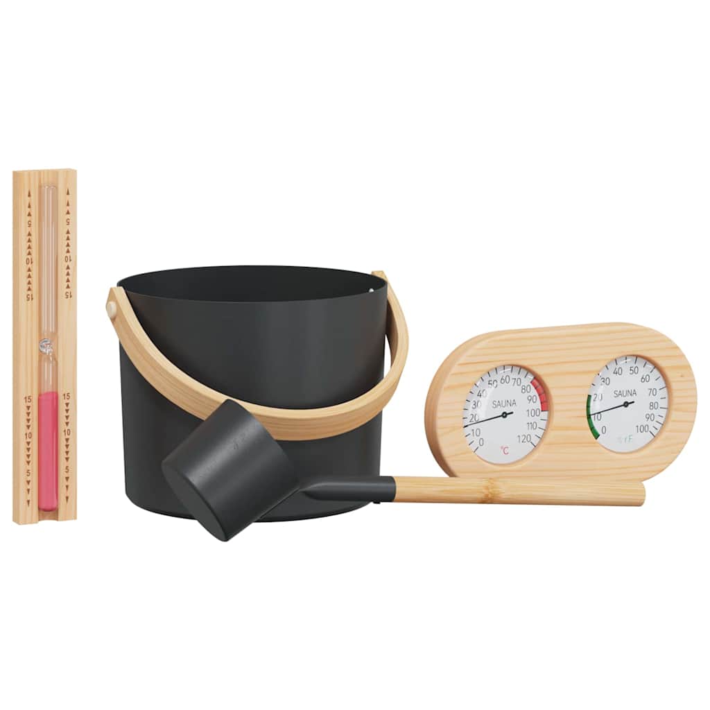 Sauna Accessoire Set 4 pcs Zwart is nu te koop bij PeponiXL, paradijselijk wonen!