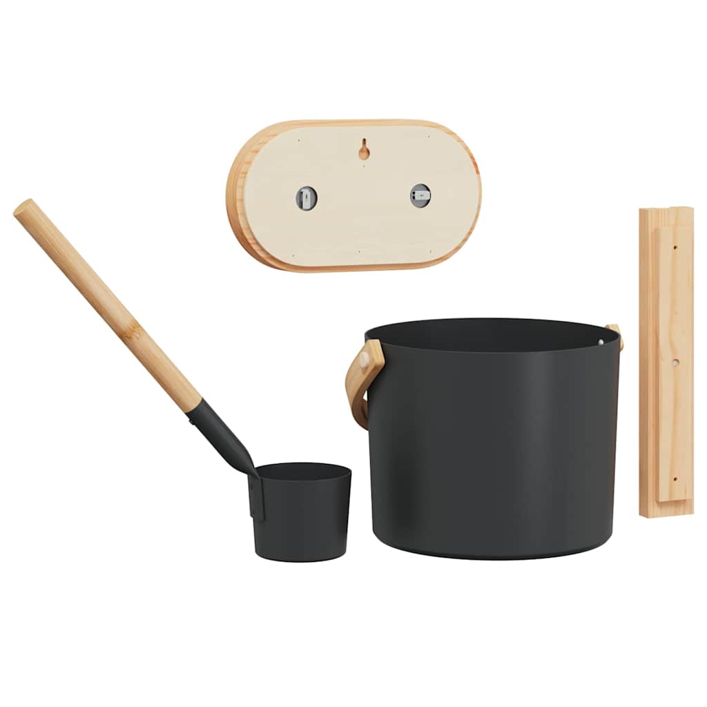 Sauna Accessoire Set 4 pcs Zwart is nu te koop bij PeponiXL, paradijselijk wonen!