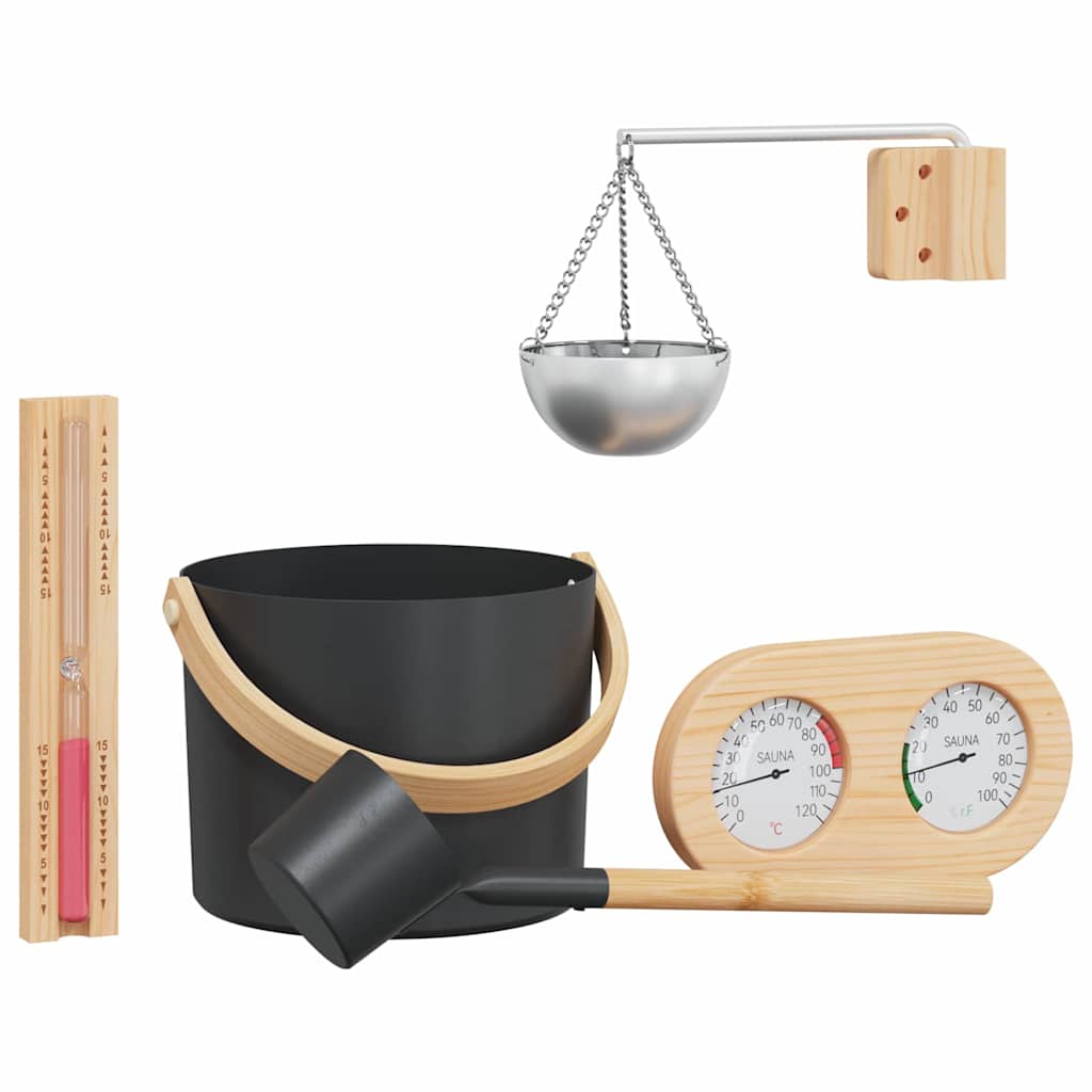 Sauna Accessoire Set 5 pcs Zwart is nu te koop bij PeponiXL, paradijselijk wonen!