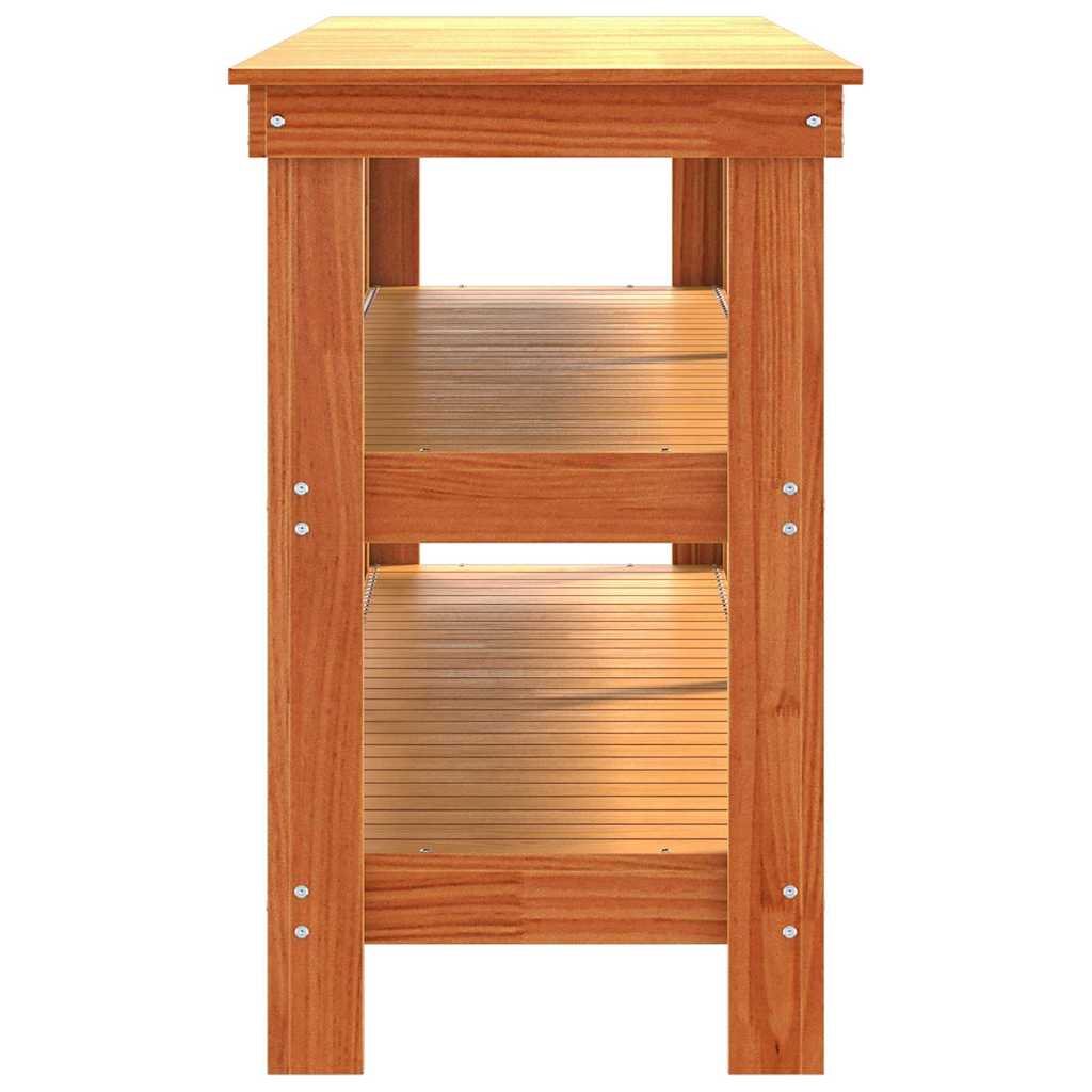 Werkbank Wasbruin 181,5 x 50 x 80 cm Massief grenenhout is nu te koop bij PeponiXL, paradijselijk wonen!