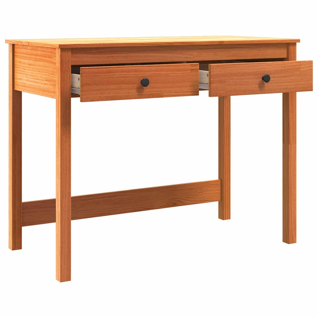 Bureau met lade Max Bruin 100 x 50 x 78 cm Massief grenenhout is nu te koop bij PeponiXL, paradijselijk wonen!