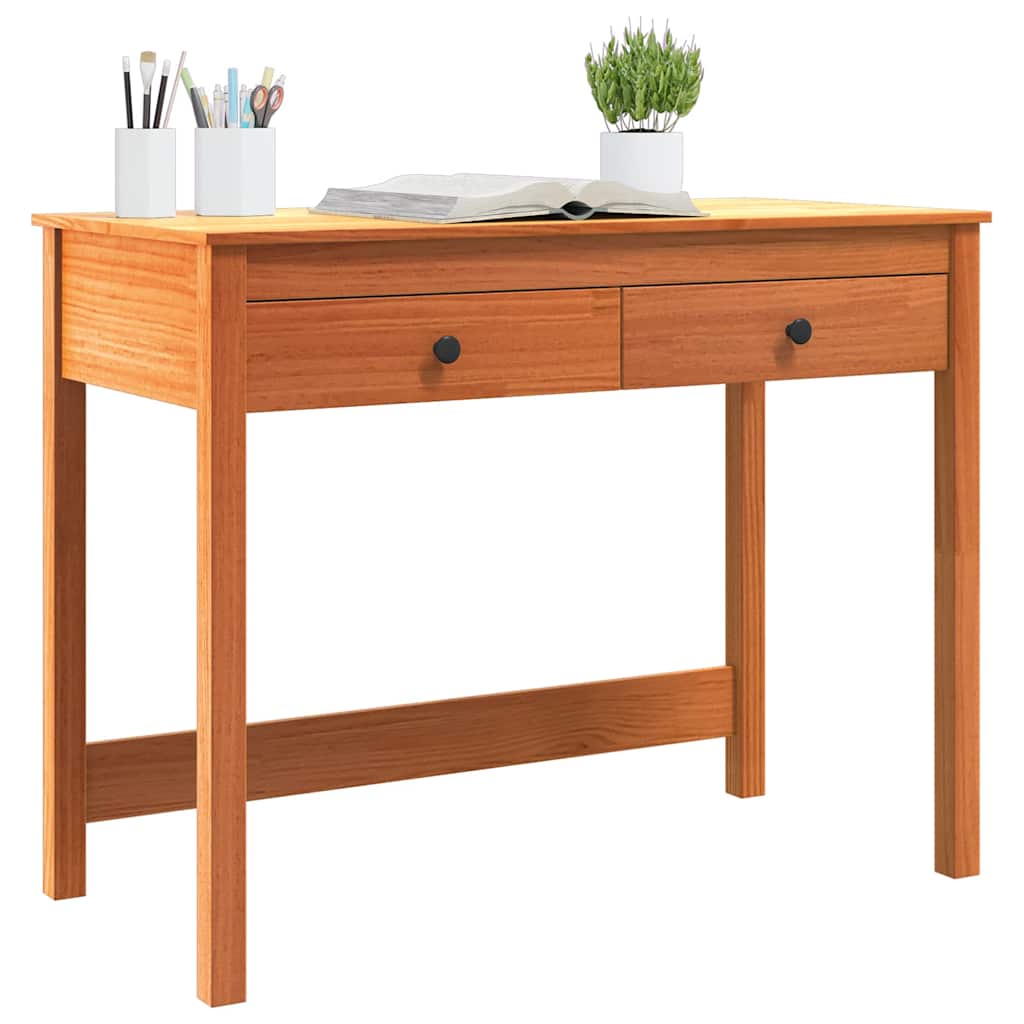 Bureau met lade Max Bruin 100 x 50 x 78 cm Massief grenenhout is nu te koop bij PeponiXL, paradijselijk wonen!