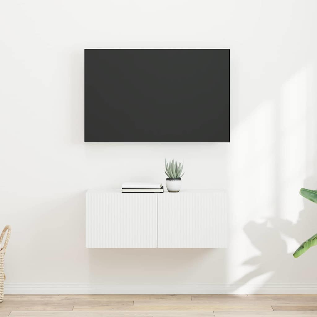 TV Wandkast 2 pcs Wit 39 x 31 x 29,5 cm Bewerkt hout is nu te koop bij PeponiXL, paradijselijk wonen!