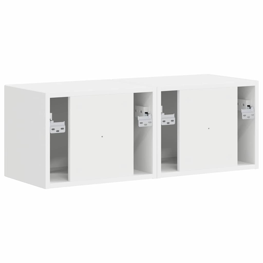 TV Wandkast 2 pcs Wit 39 x 31 x 29,5 cm Bewerkt hout is nu te koop bij PeponiXL, paradijselijk wonen!