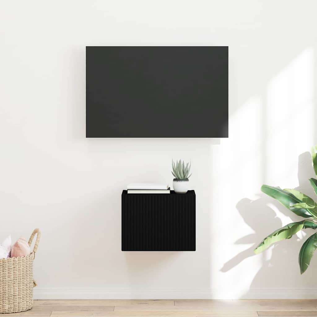TV Wandkast Wandgemonteerd Zwart 39 x 31 x 29,5 cm Bewerkt hout is nu te koop bij PeponiXL, paradijselijk wonen!