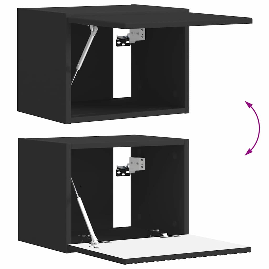 TV Wandkast Wandgemonteerd Zwart 39 x 31 x 29,5 cm Bewerkt hout is nu te koop bij PeponiXL, paradijselijk wonen!