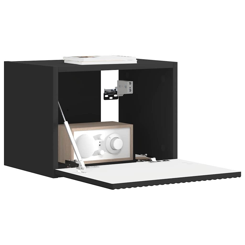 TV Wandkast Wandgemonteerd Zwart 39 x 31 x 29,5 cm Bewerkt hout is nu te koop bij PeponiXL, paradijselijk wonen!