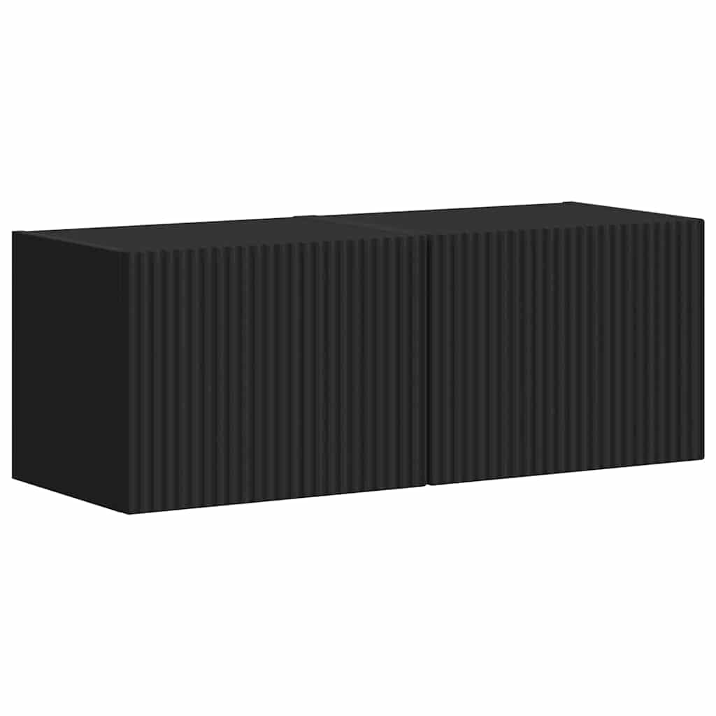 TV Wandkast 2 pcs Zwart 39 x 31 x 29,5 cm Bewerkt hout is nu te koop bij PeponiXL, paradijselijk wonen!