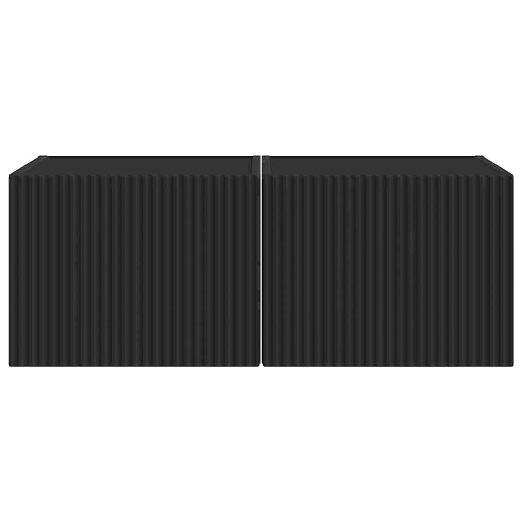 TV Wandkast 2 pcs Zwart 39 x 31 x 29,5 cm Bewerkt hout is nu te koop bij PeponiXL, paradijselijk wonen!
