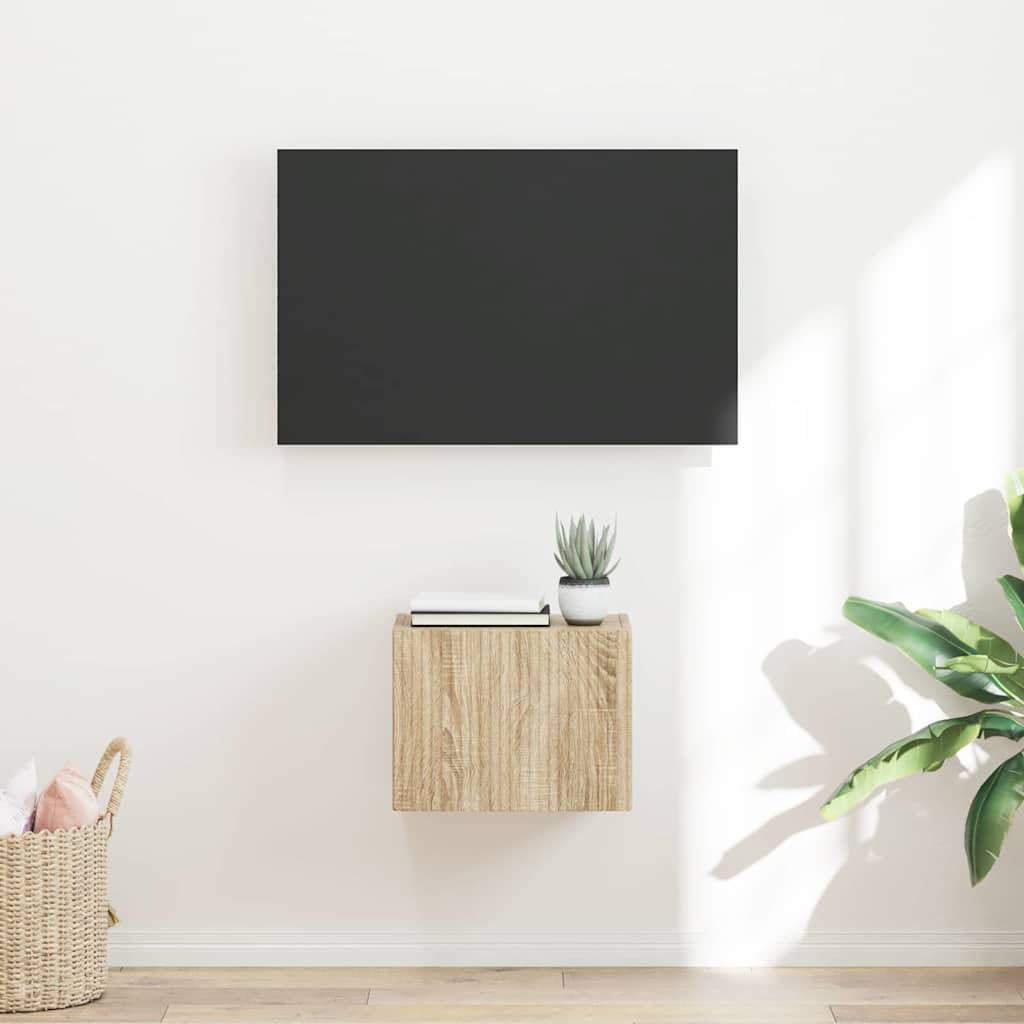 TV Wandkast Sonoma 39 x 31 x 29,5 cm Bewerkt hout is nu te koop bij PeponiXL, paradijselijk wonen!