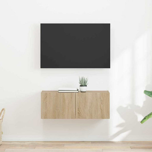 TV Wandkast 2 pcs Sonoma 39 x 31 x 29,5 cm Bewerkt hout is nu te koop bij PeponiXL, paradijselijk wonen!