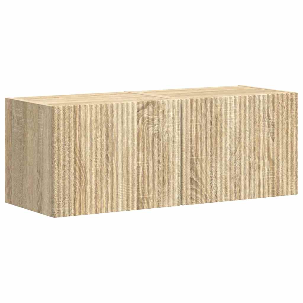 TV Wandkast 2 pcs Sonoma 39 x 31 x 29,5 cm Bewerkt hout is nu te koop bij PeponiXL, paradijselijk wonen!