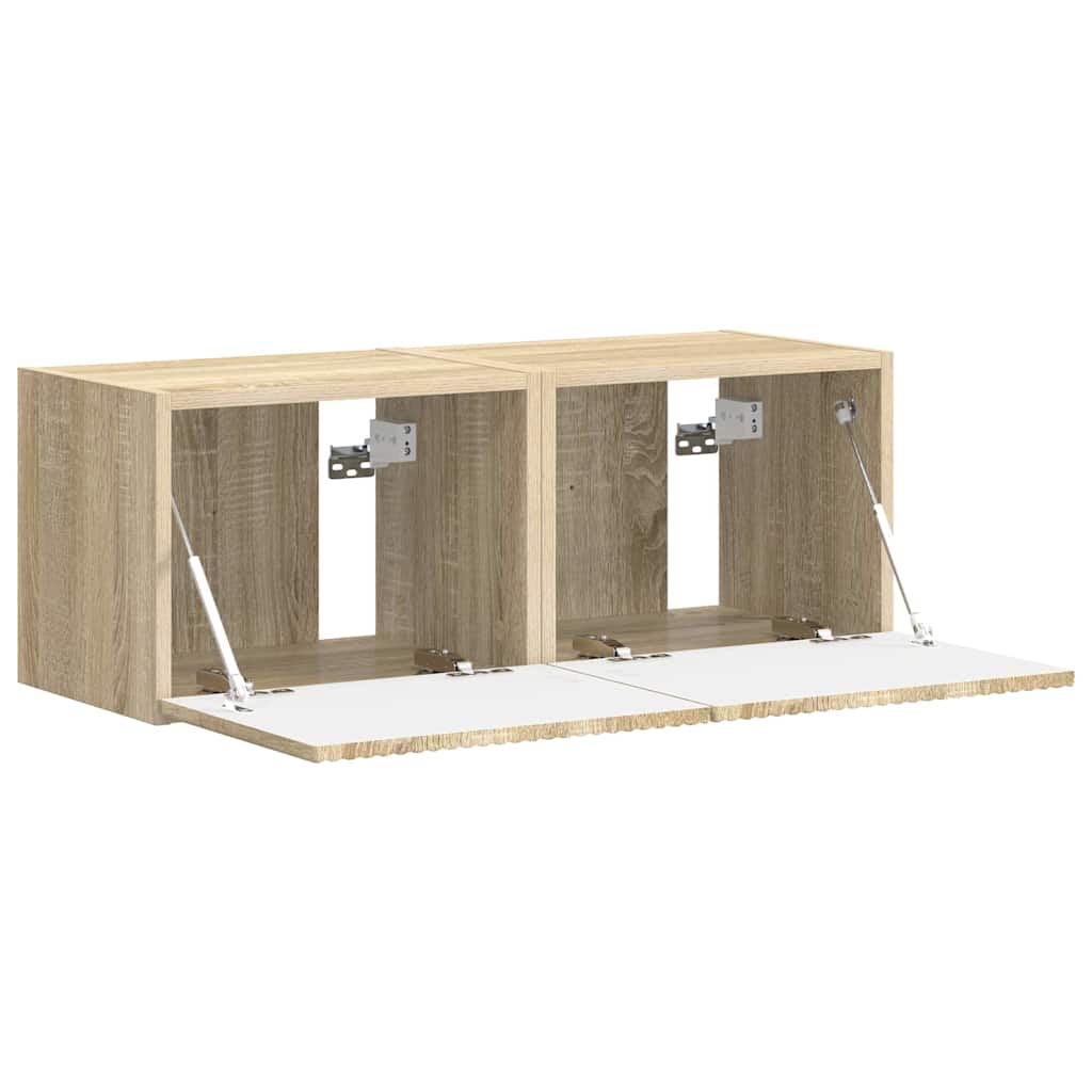 TV Wandkast 2 pcs Sonoma 39 x 31 x 29,5 cm Bewerkt hout is nu te koop bij PeponiXL, paradijselijk wonen!