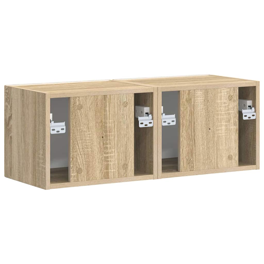 TV Wandkast 2 pcs Sonoma 39 x 31 x 29,5 cm Bewerkt hout is nu te koop bij PeponiXL, paradijselijk wonen!