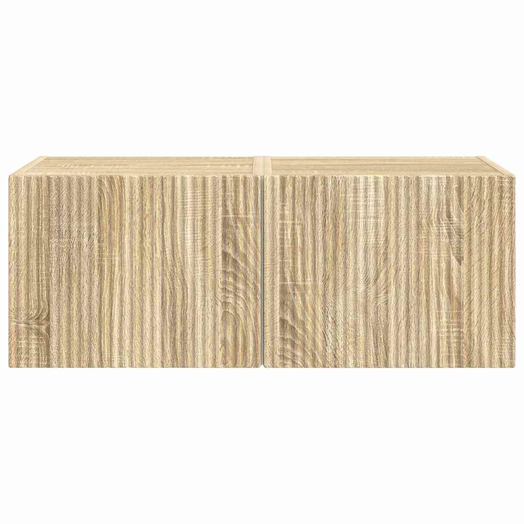 TV Wandkast 2 pcs Sonoma 39 x 31 x 29,5 cm Bewerkt hout is nu te koop bij PeponiXL, paradijselijk wonen!
