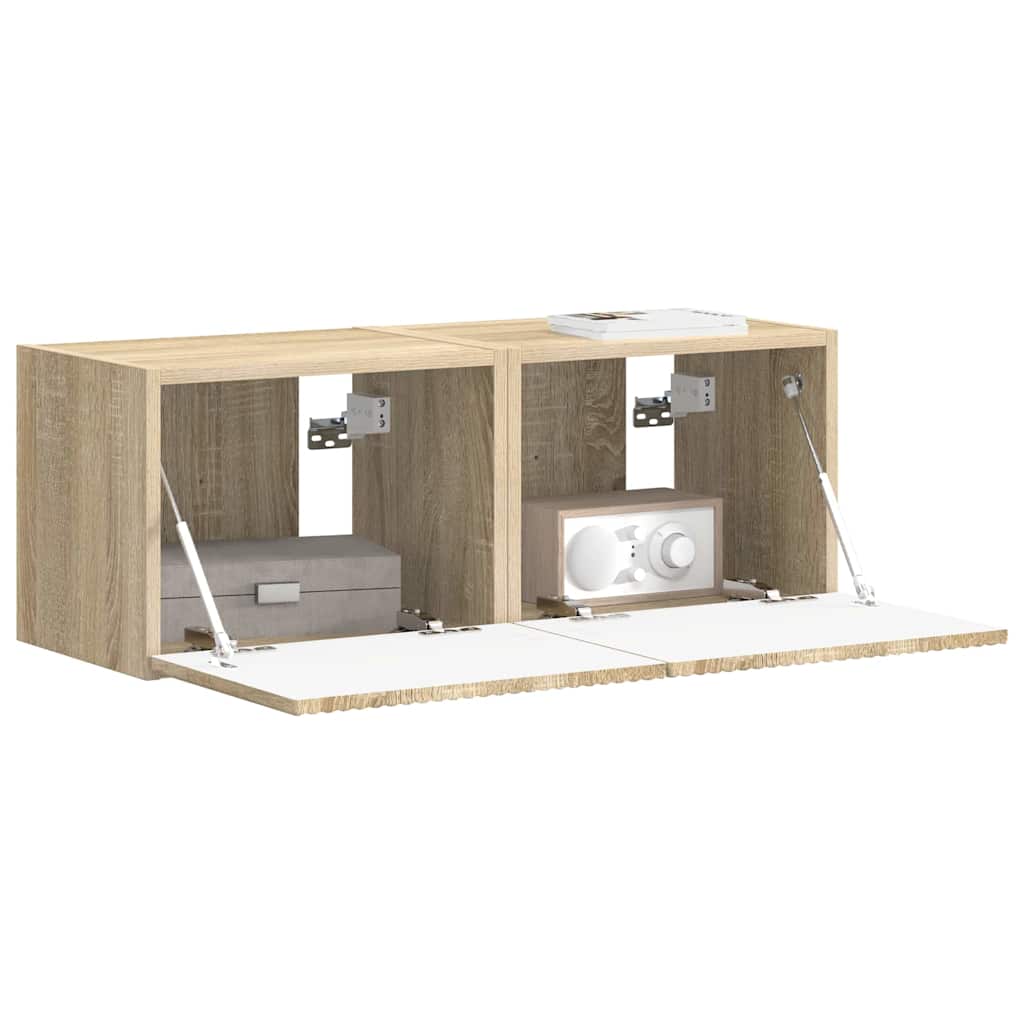 TV Wandkast 2 pcs Sonoma 39 x 31 x 29,5 cm Bewerkt hout is nu te koop bij PeponiXL, paradijselijk wonen!