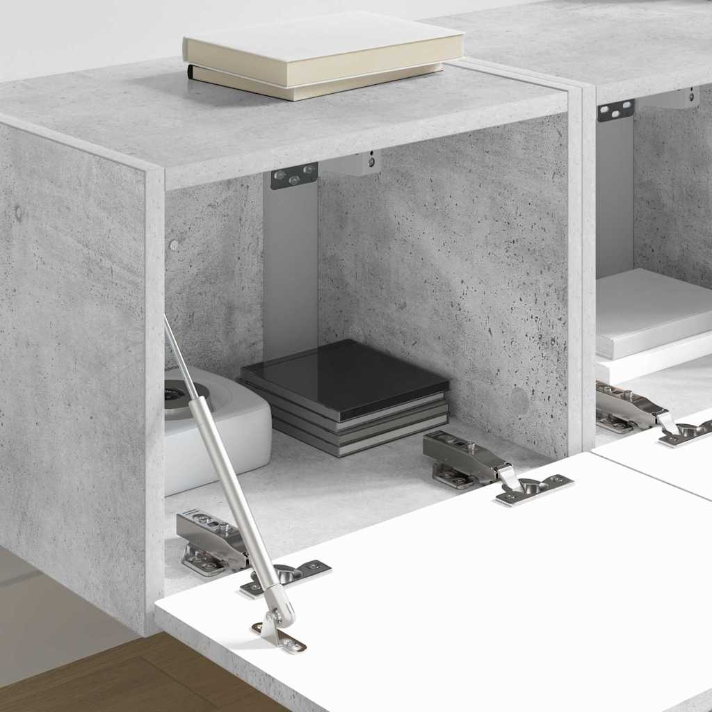 TV Wandkast 2 pcs Beton 39 x 31 x 29,5 cm Bewerkt hout is nu te koop bij PeponiXL, paradijselijk wonen!