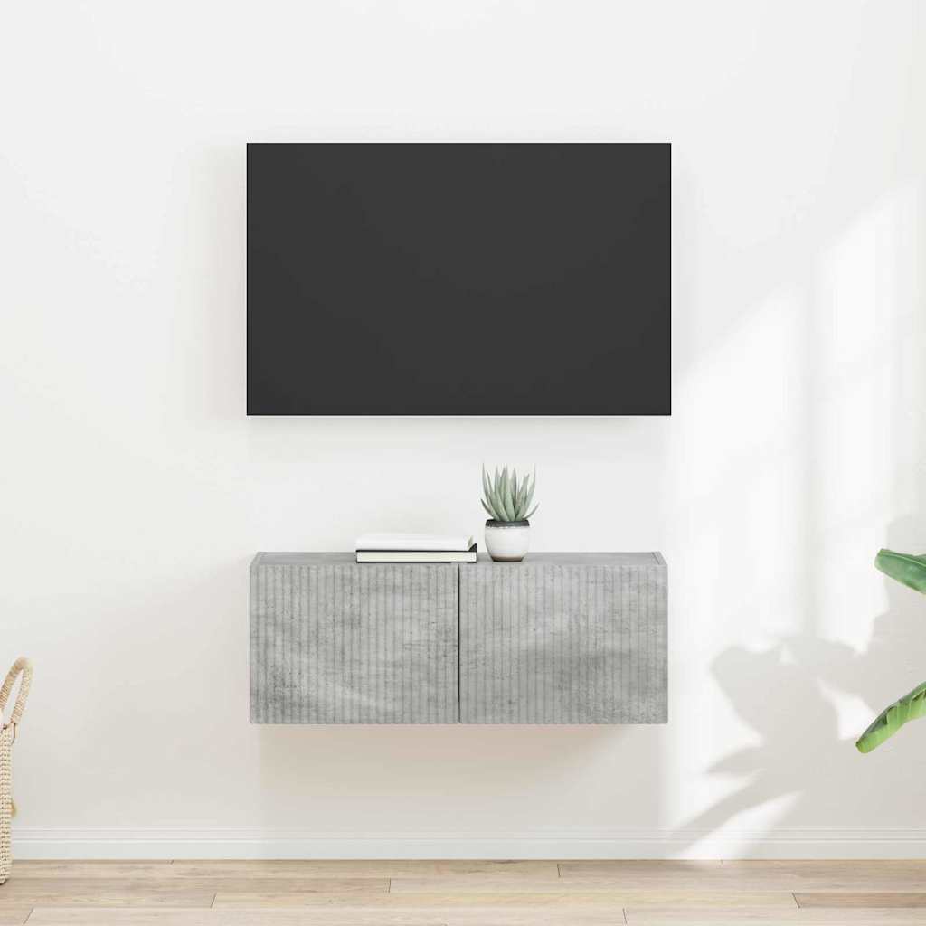 TV Wandkast 2 pcs Beton 39 x 31 x 29,5 cm Bewerkt hout is nu te koop bij PeponiXL, paradijselijk wonen!