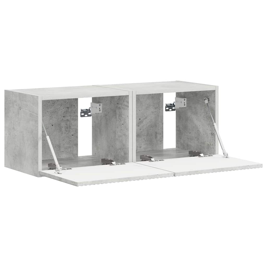 TV Wandkast 2 pcs Beton 39 x 31 x 29,5 cm Bewerkt hout is nu te koop bij PeponiXL, paradijselijk wonen!