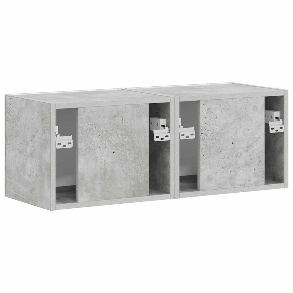 TV Wandkast 2 pcs Beton 39 x 31 x 29,5 cm Bewerkt hout is nu te koop bij PeponiXL, paradijselijk wonen!
