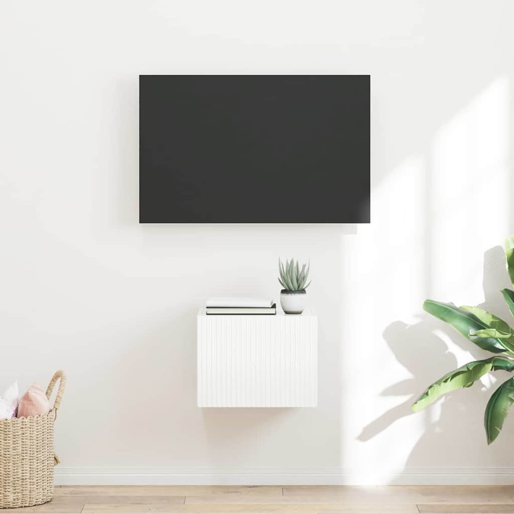 TV Wandkast Glanzend Wit 39 x 31 x 29,5 cm Bewerkt hout is nu te koop bij PeponiXL, paradijselijk wonen!