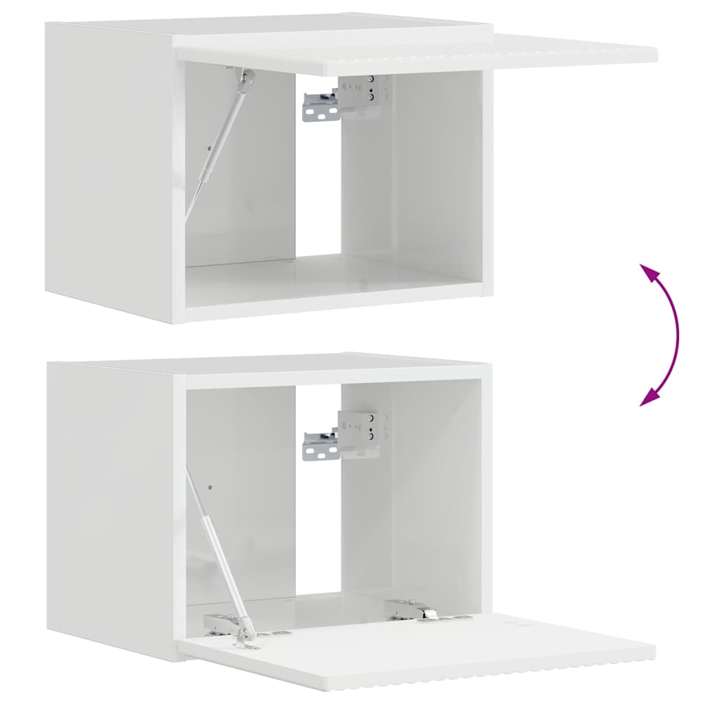 TV Wandkast Glanzend Wit 39 x 31 x 29,5 cm Bewerkt hout is nu te koop bij PeponiXL, paradijselijk wonen!