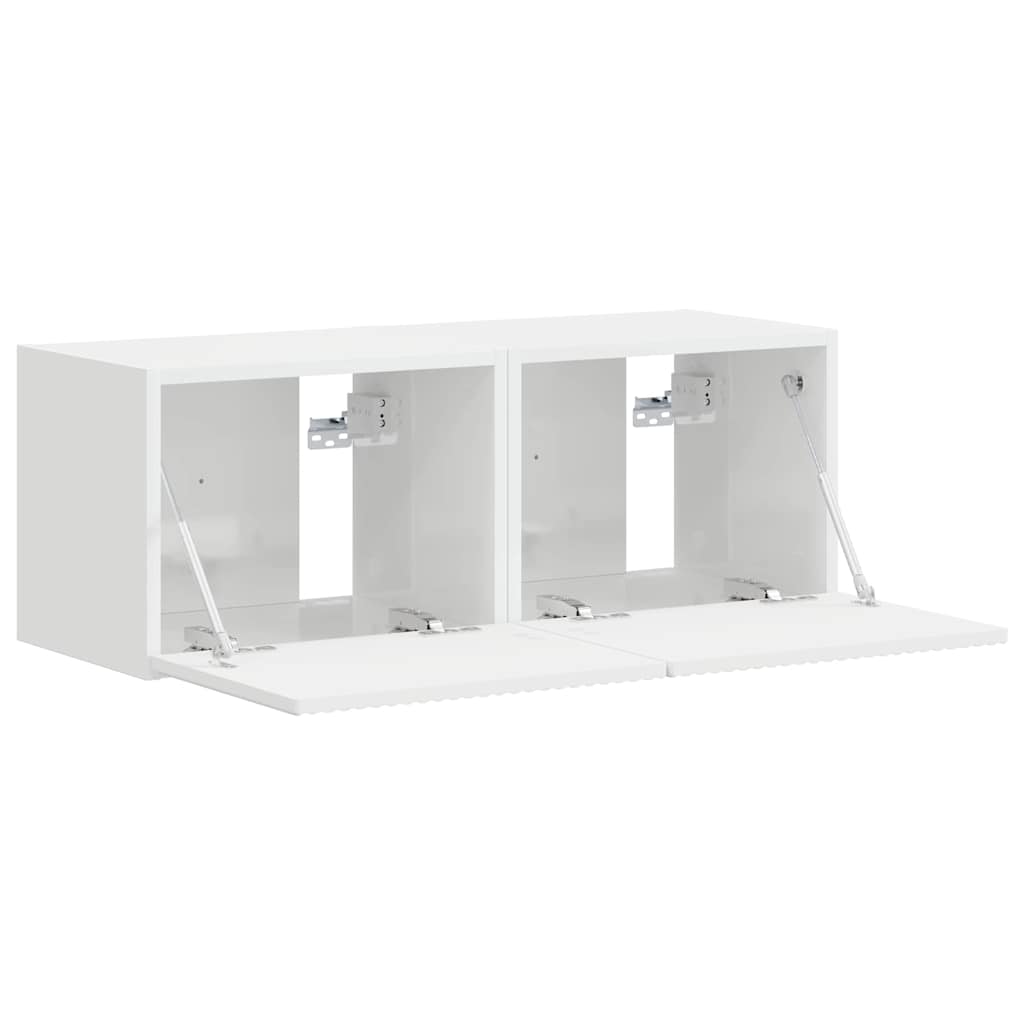 TV Wandkast 2 pcs Glanzend Wit 39 x 31 x 29,5 cm Bewerkt hout is nu te koop bij PeponiXL, paradijselijk wonen!